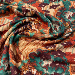 Marylene madou -  viscose Crepe -weelderige bloemen- 32€ /m