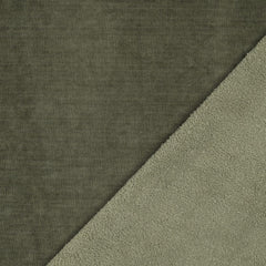Dubbel Gebreide velours sherpa- Leger Groen  - € 23 /m