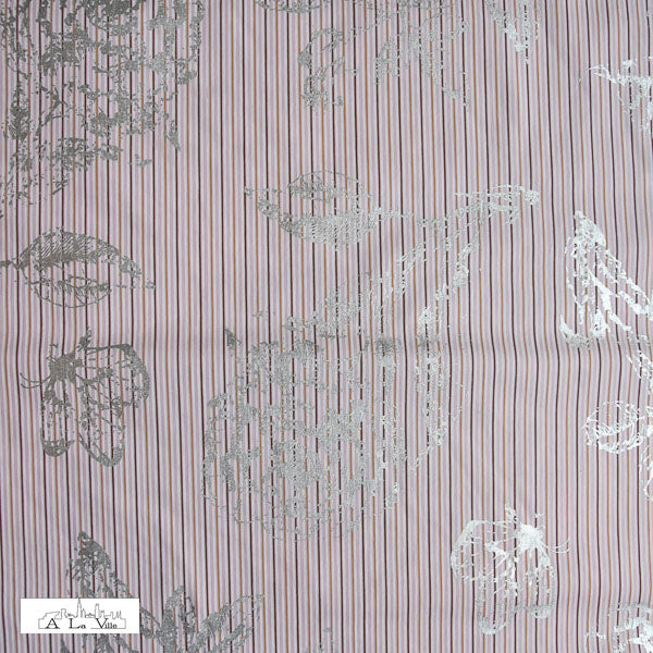 katoen- streep met  zilver print-  €37 /m