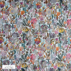 Bedrukt stretch tulle - bloemen pracht  -  €30/m
