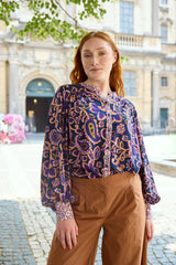 Atelier Jupe-Blauwe viscose  paisley print -  € 26 /m
