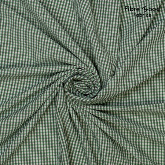 FM - Crinkle vichy check - Groen -  € 20/m