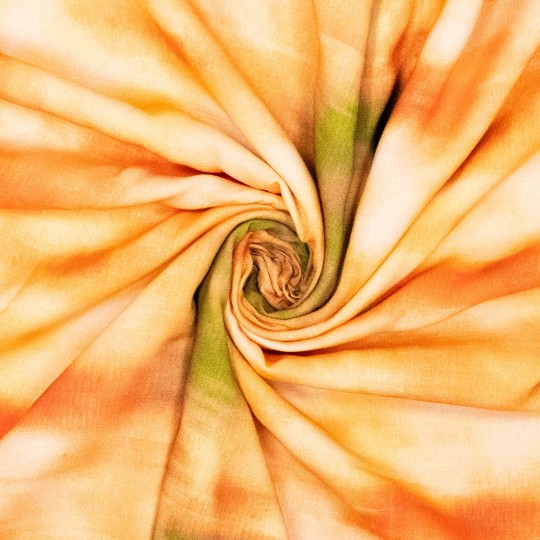 Viscose  -Tie dye look oranje -  17 € /m