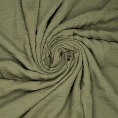 Viscose- krinkle stof - groen khakis € 16/m