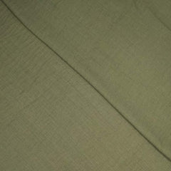 Viscose- krinkle stof - groen khakis € 16/m