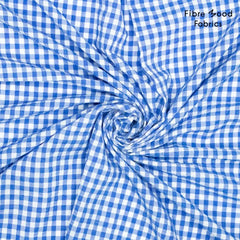 FM -Seersucker ruit blauw/wit  - € 19/m