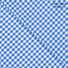 FM -Seersucker ruit blauw/wit  - € 19/m