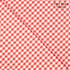 FM -Seersucker ruit rood/wit  - € 19/m