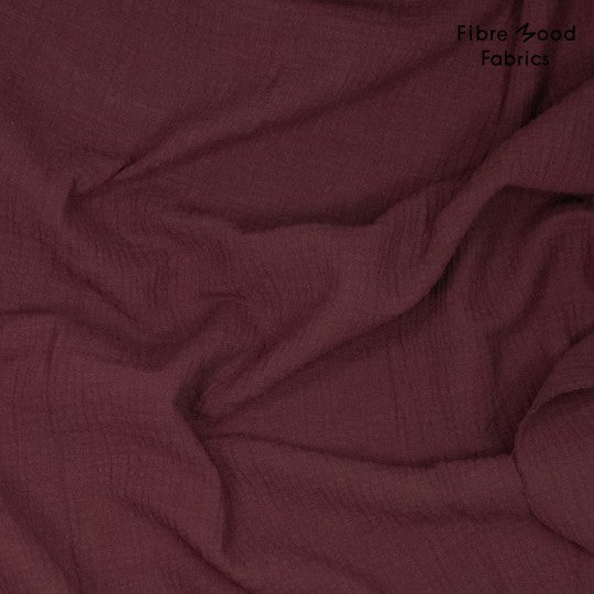 FM Double Gauze - donker bordeaux  € 12/m