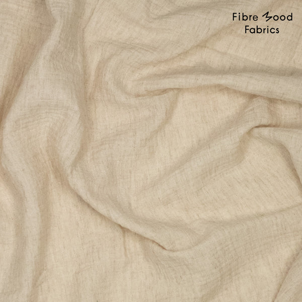 FM Double Gauze met linnen - Licht beige  € 16/m