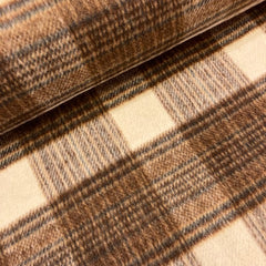 Jas stof - ruit bruin en ecru-  € 32/m