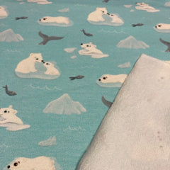 French Terry - knuffelende ijsberen  - € 28/m