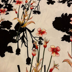 Polyester stretch - bloemen - € 20/m