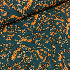 Polyester crepe - abstract petroleum blauw  € 36/m