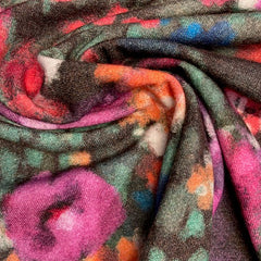 Gebreid Viscose - bloemen € 34/m