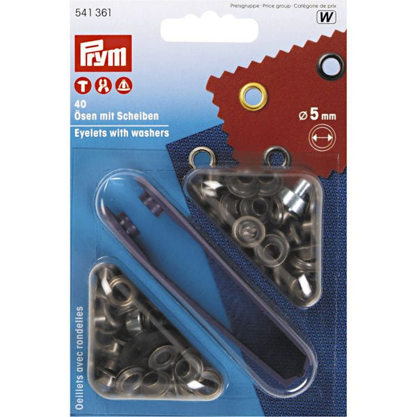 Prym - ringen met schijven 5 mm - oudmessing - € 9,3