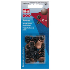 Prym -Anorak drukknopen navulling - koper gebronsd 15 mm- € 9,3