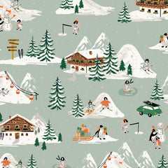 Kerst  landschap - muntgroen € 25/m
