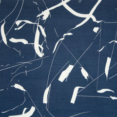 Viscose - Blauw/wit - Abstracte strepen - €33/m