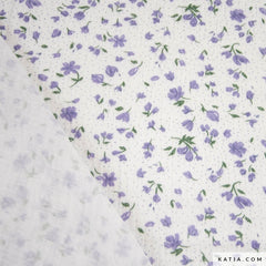 Mouseline - Bloemen Lila - € 14/m