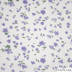 Mouseline - Bloemen Lila - € 14/m