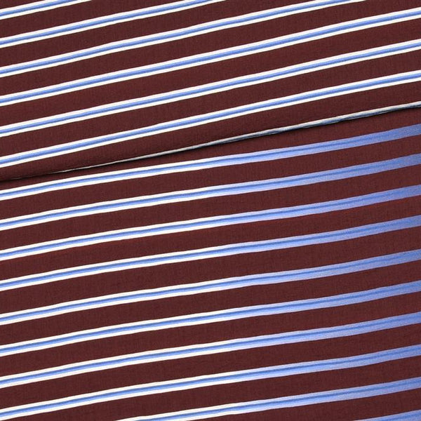 Viscose- strepen bordeaux-  € 34/m